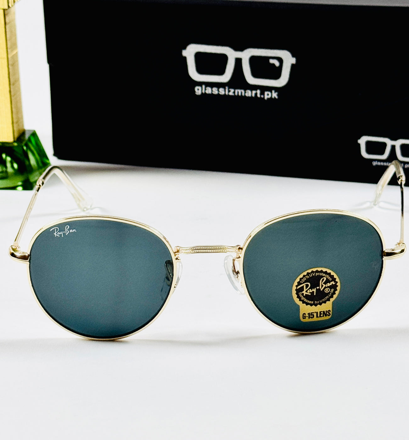 Rayban – 3772 – 50 – Golden Black – Metal – Sunglasses – Unisex