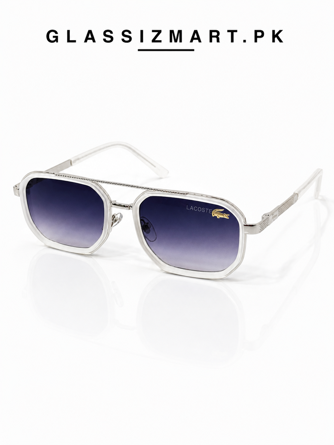 Lacoste – 9005 – 58 – Silver Gradient – Metal – Sunglasses – Unisex