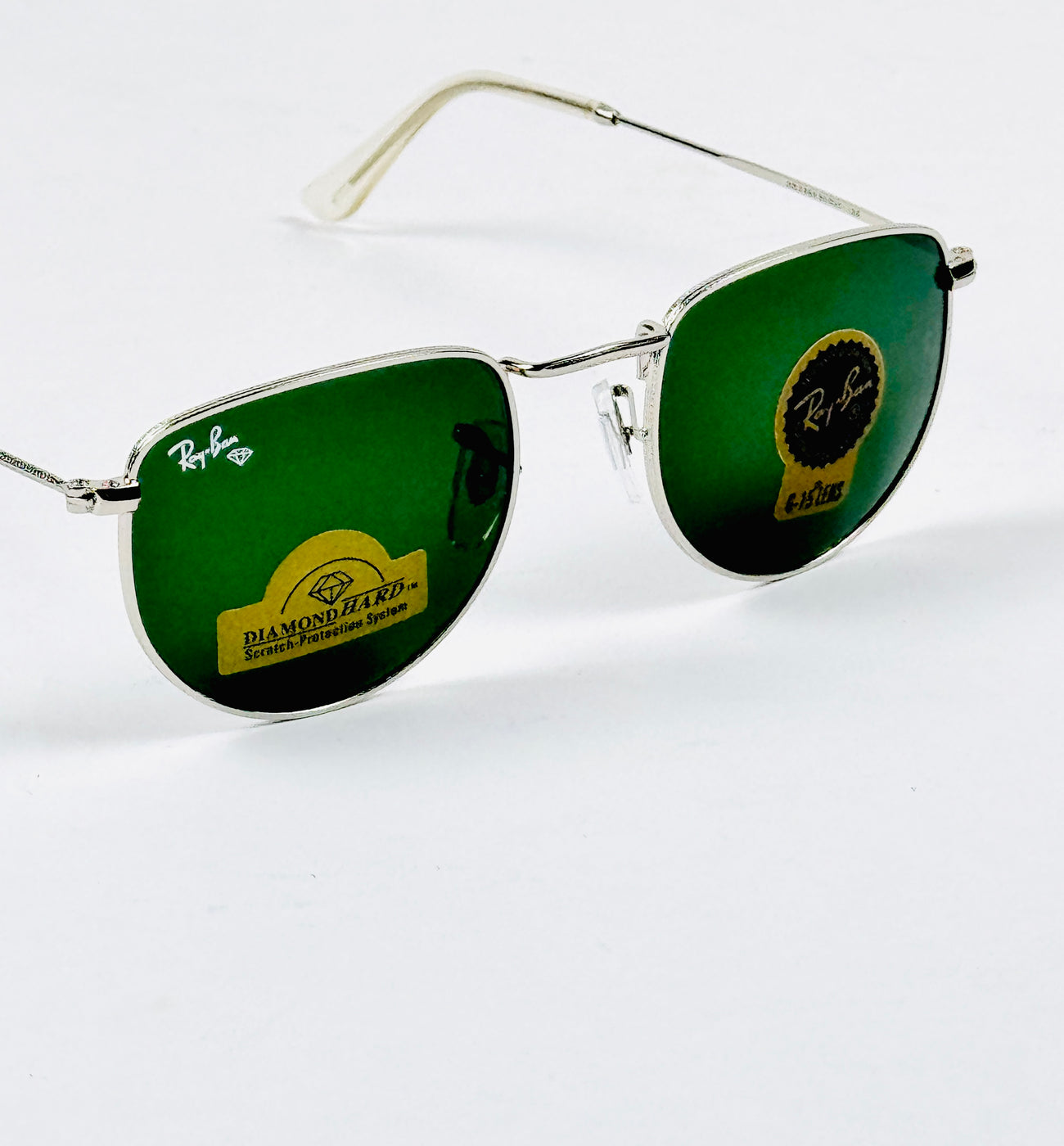 Rayban – 3958 – 50 – Silver Green – Metal – Sunglasses – Unisex