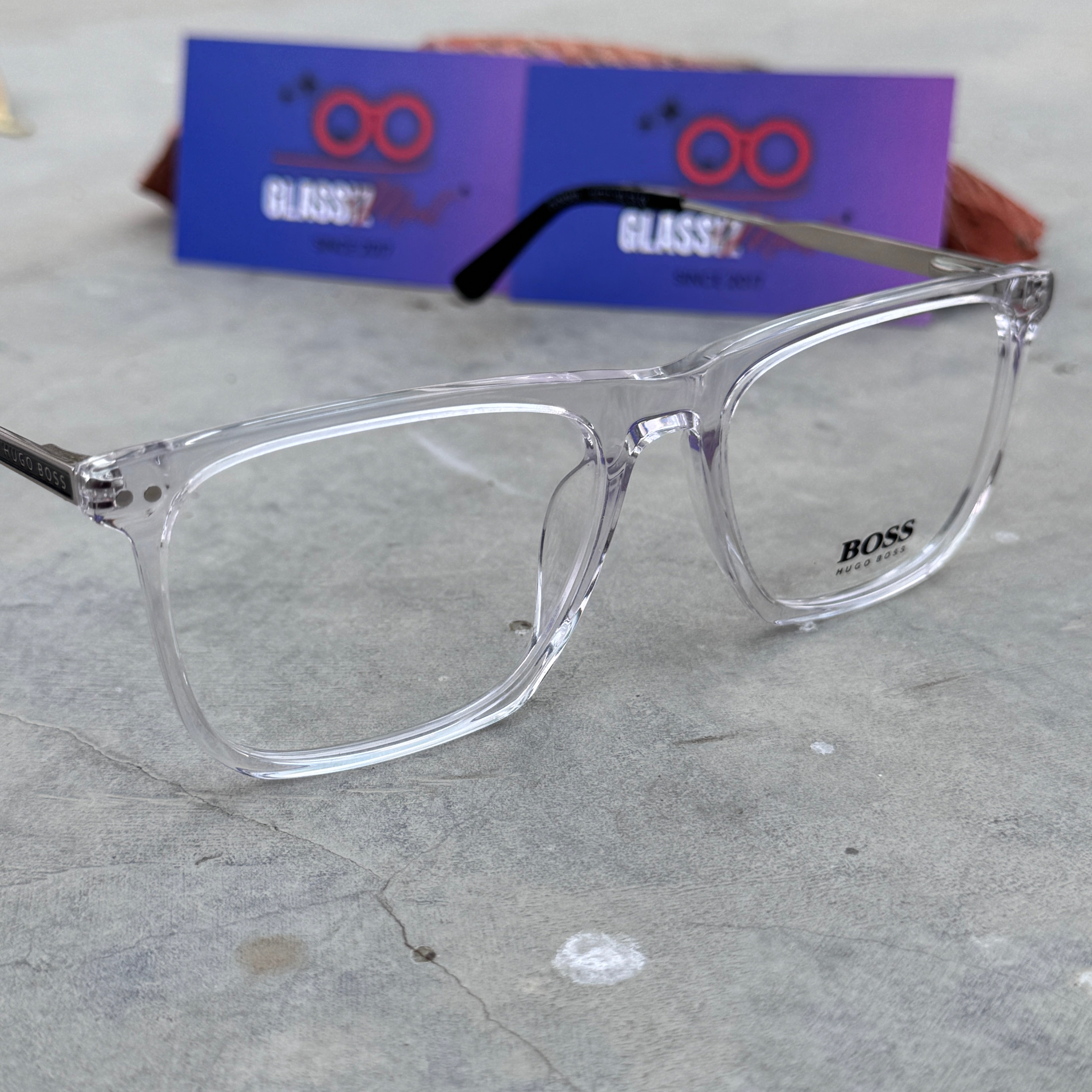 Boss – 2415 – 53 – Transparent - Acetate- Metal - Optics – Unisex - Premium