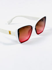 Burberry – 7904 –61 – White Pink – Acetate – Sunglasses – Ladies