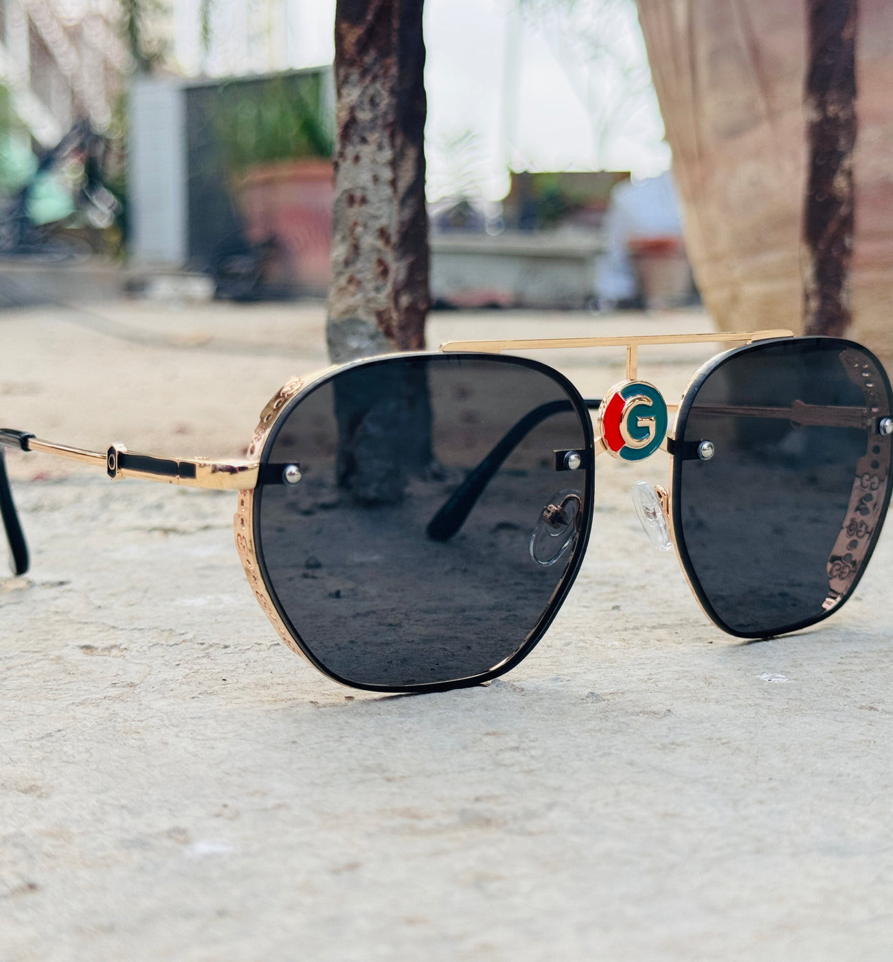 Gucci – 5024 – 53 – Golden Black – Metal – Sunglasses – Unisex