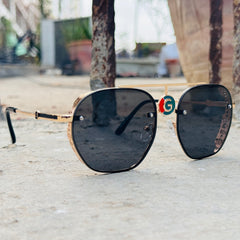 Gucci – 5024 – 53 – Golden Black – Metal – Sunglasses – Unisex