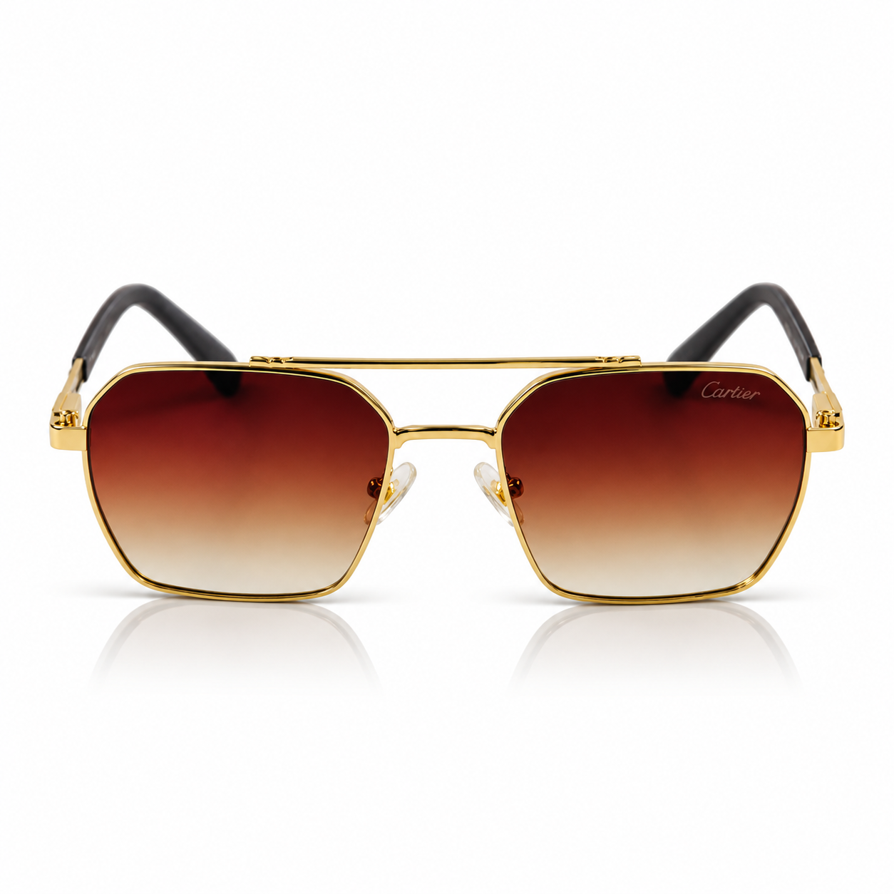 Cartier – 58443 – 54 – Golden Brown – Metal – Sunglasses – Unisex