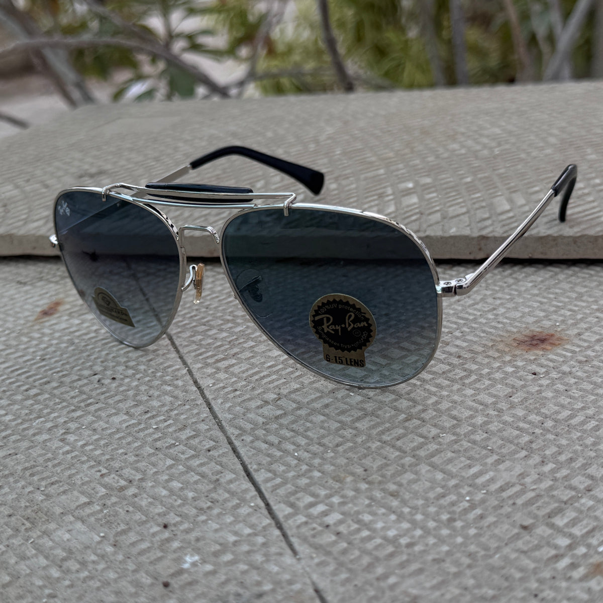 Rayban – 8026 – 62 – Silver Blue Gradient – Metal – Sunglasses – Unisex - Premium