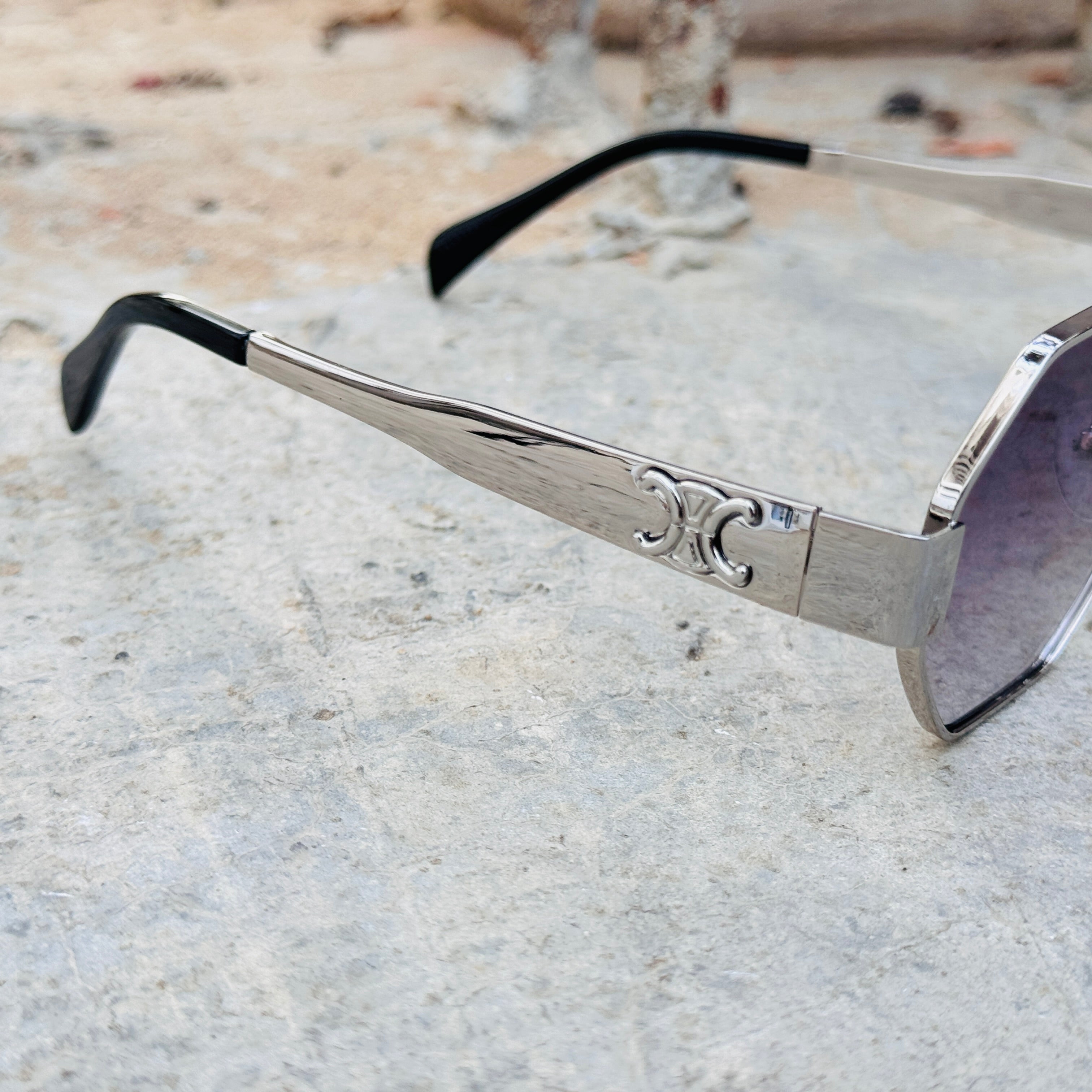 Celine – 2157 - 58 – Silver Black – Metal – Sunglasses - Unisex