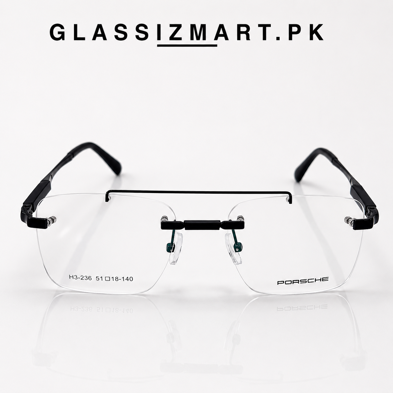 Porsche - Rimless – 238 – 51 – Black –  Metal - Optics – Unisex