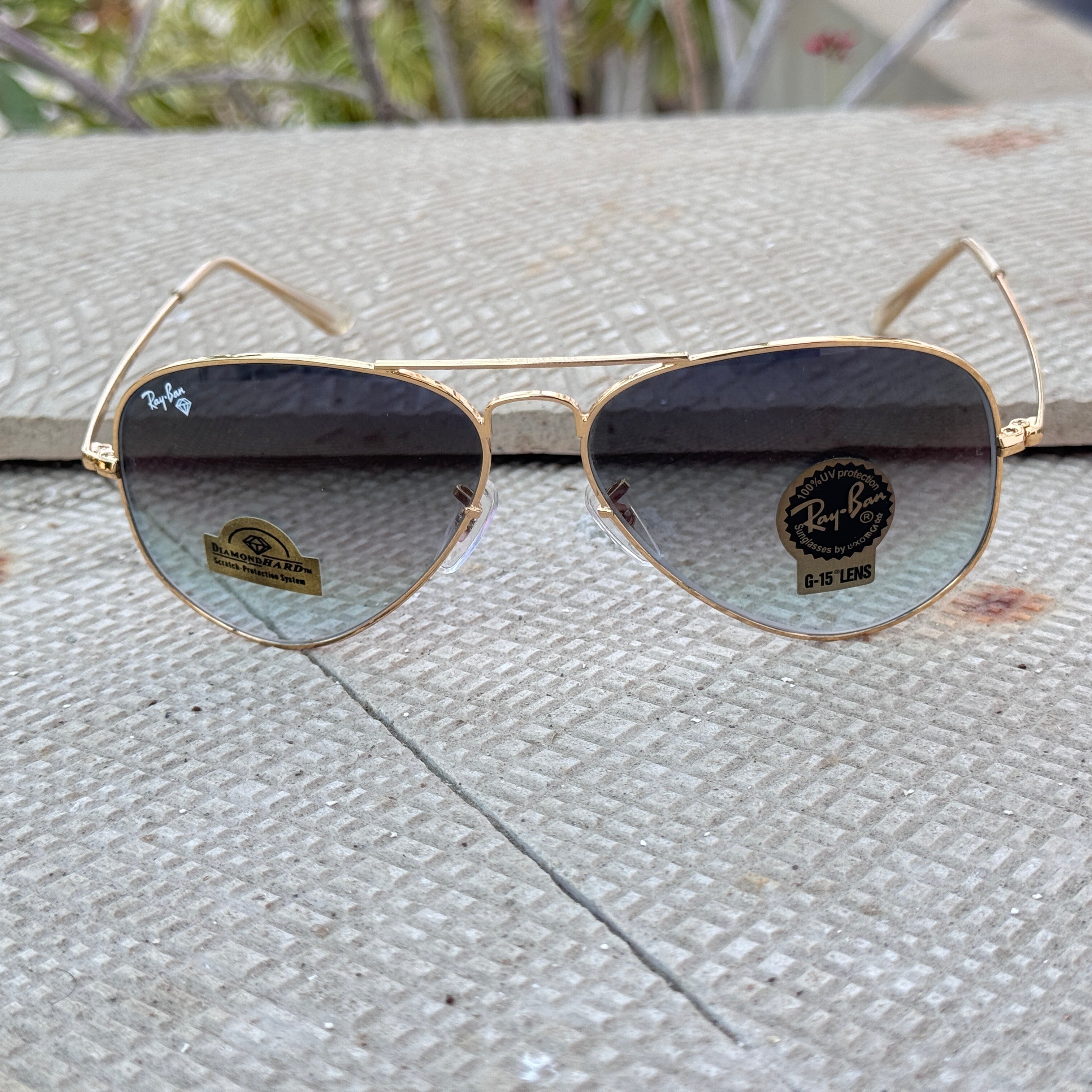 Rayban – 3035 – 62 – Golden Blue – Metal – Sunglasses – Unisex - Premium