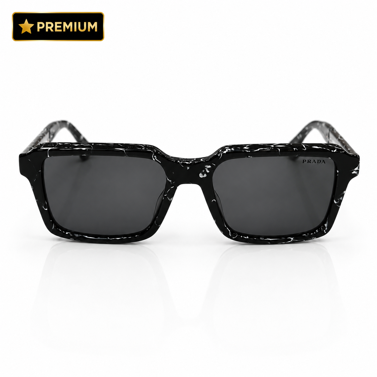 Prada – 140ws - 54 - Black Textured – Acetate - Sunglasses – Unisex - Premium