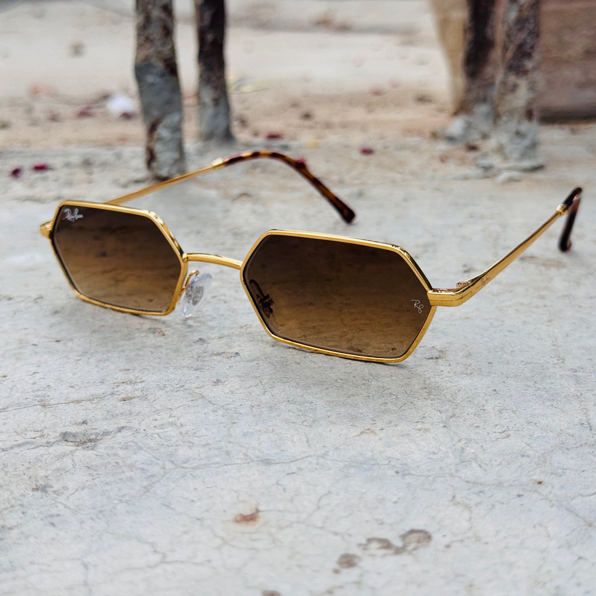 RayBan – 3728 – 58 – Golden Brown –  Metal - Sunglasses – Unisex - Premium