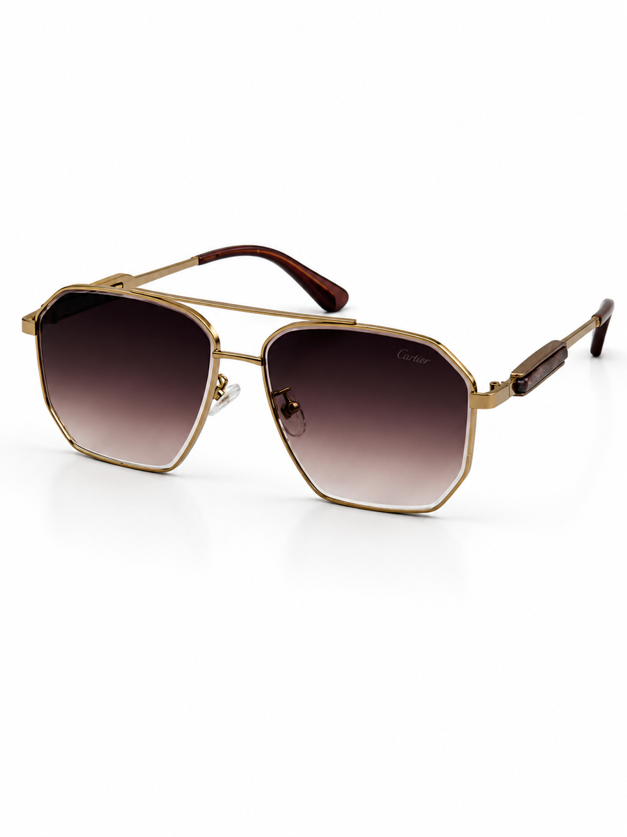 Cartier – 2674 – 53 – Brown – Metal – Sunglasses – Unisex
