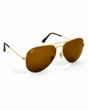 Rayban – 3026 – 62 – Golden Brown – Metal – Sunglasses – Unisex - Premium