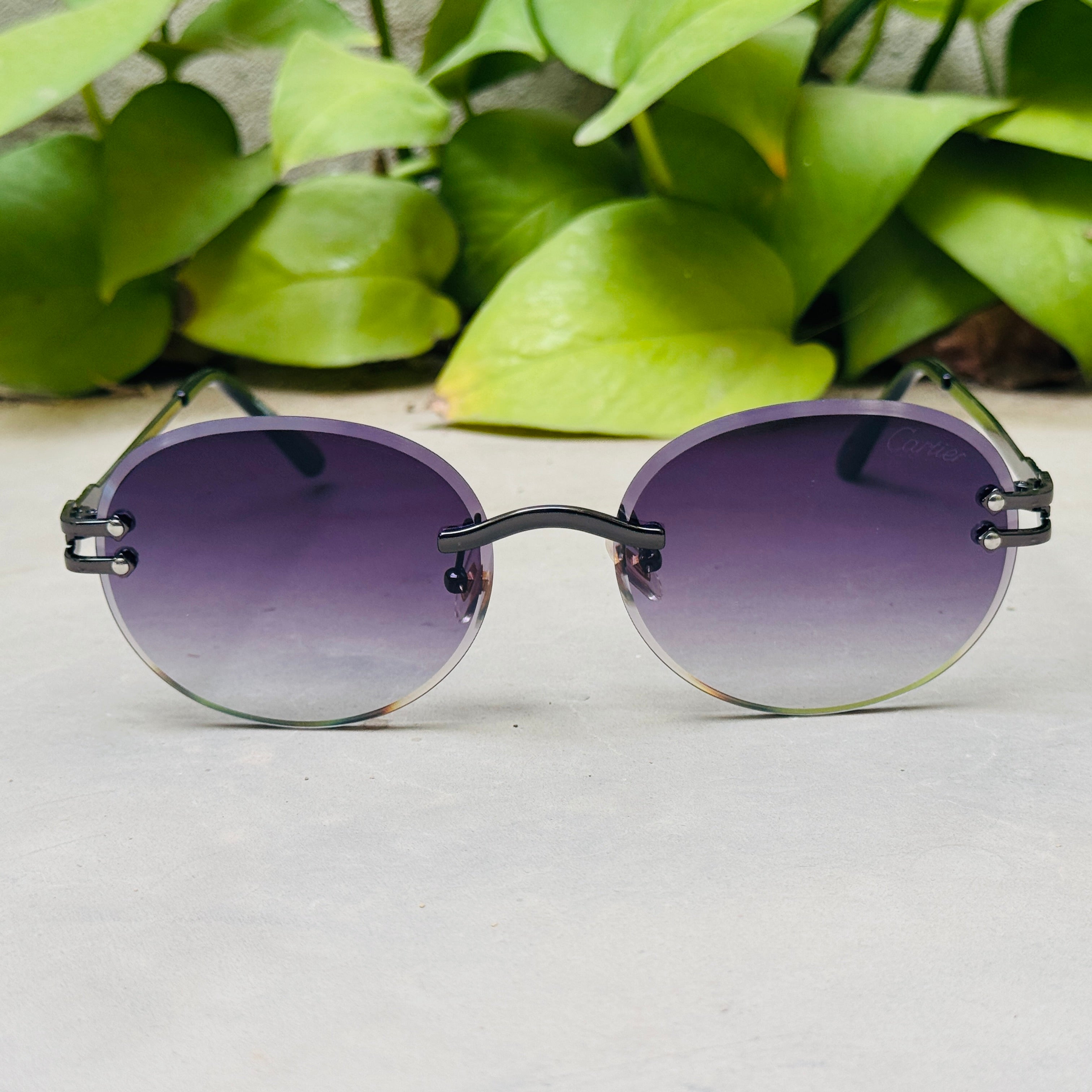 Cartier – 142 – 60 – Black Gradient – Metal - Sunglasses – Rimless - Unisex