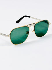 Cartier – CT0532 - 58 – Silver Green - Metal - Sunglasses – Unisex - Premium
