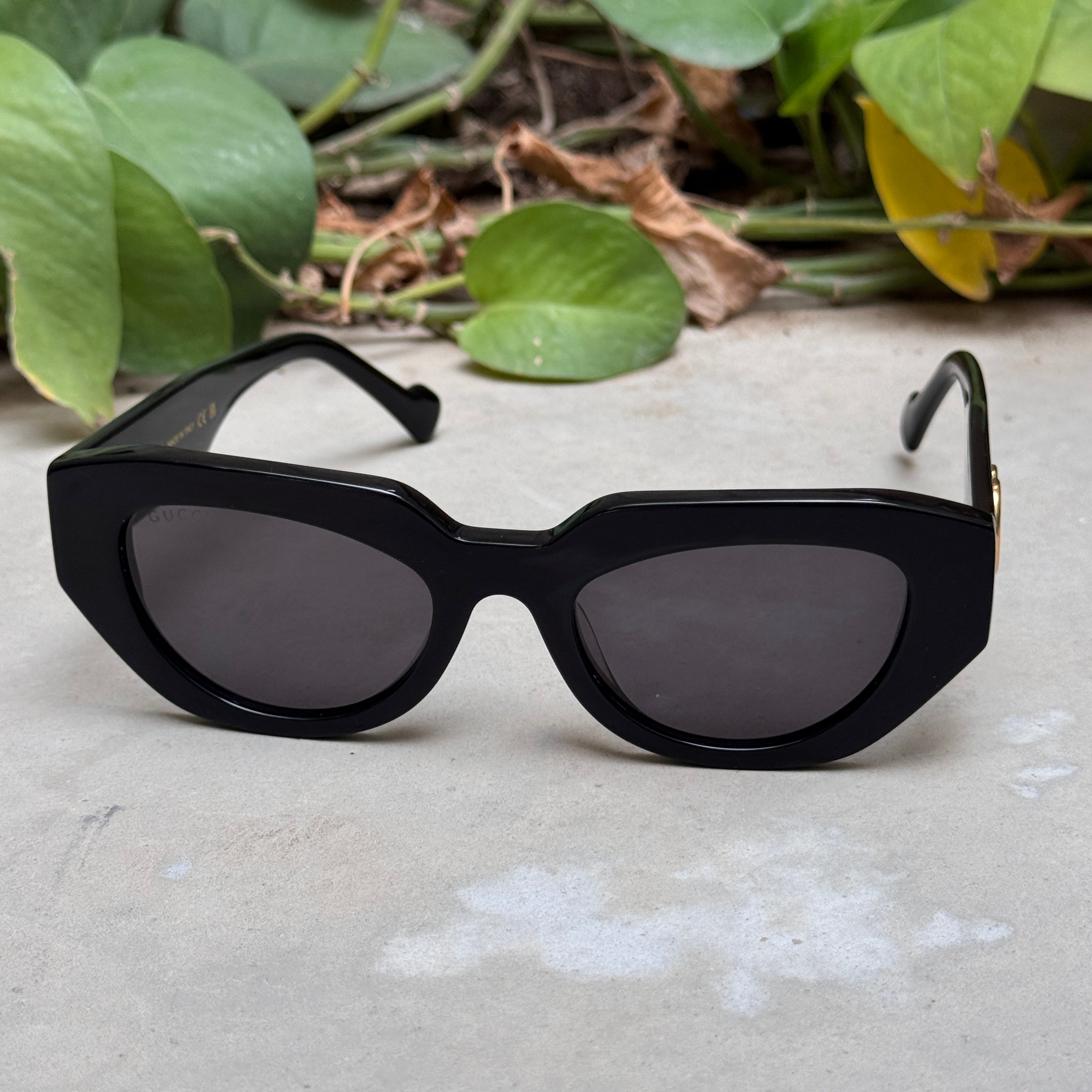 Gucci – 1421 - 51 – Black – Acetate - Sunglasses – Ladies - Premium