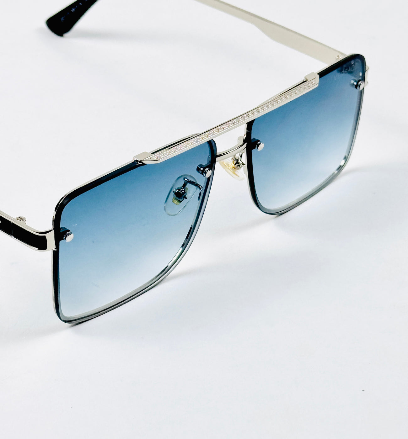 Versace – 22172 – 58 – Silver Blue – Metal – Sunglasses – Unisex