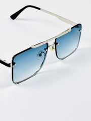 Versace – 22172 – 58 – Silver Blue – Metal – Sunglasses – Unisex