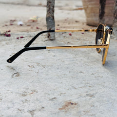 Cartier – 0462 - 60 –  Golden Black - Metal - Sunglasses – Unisex - Premium