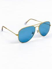 Rayban – 3026 – 62 – Golden Blue – Metal – Sunglasses – Unisex - Premium