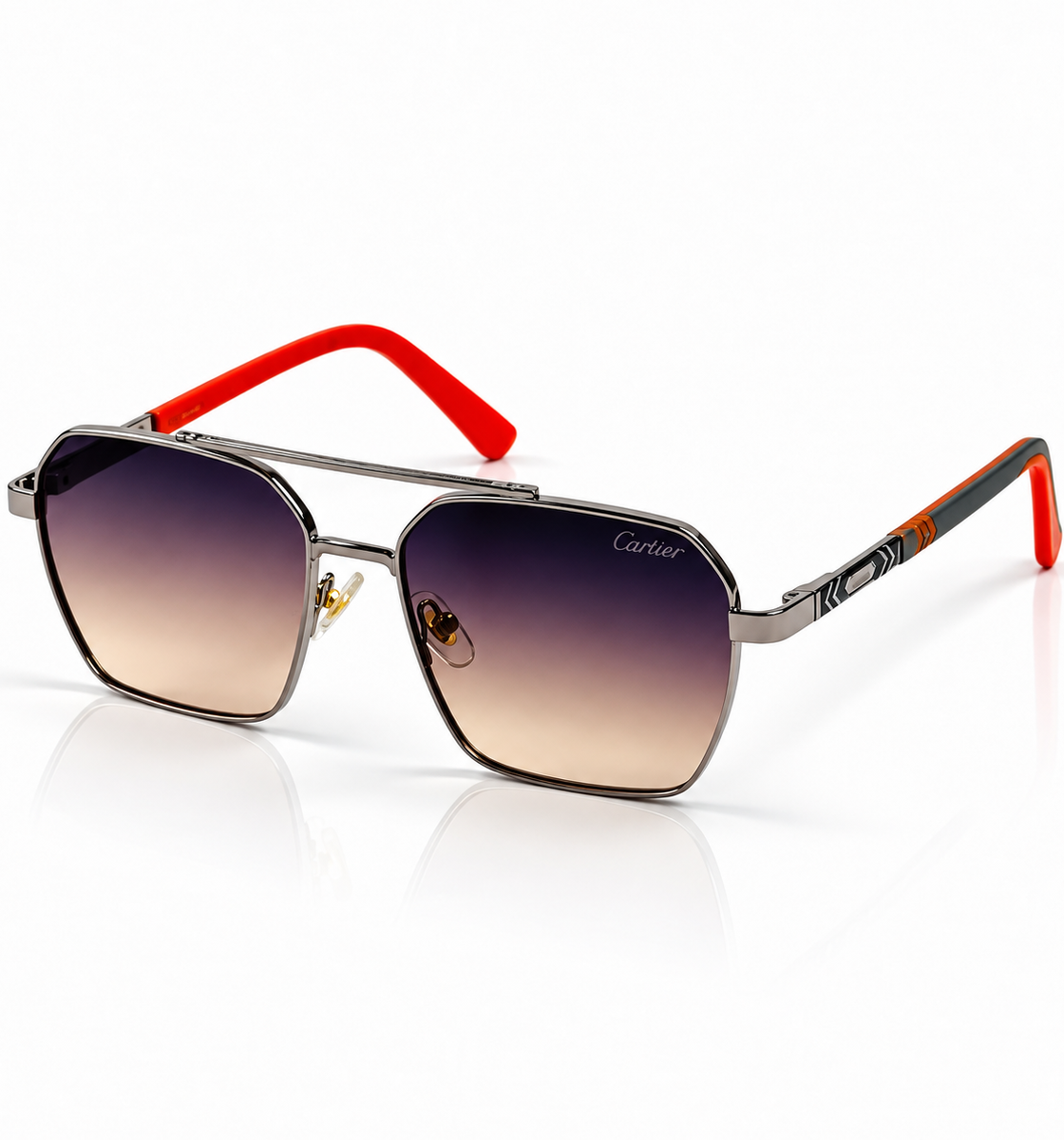 Cartier – 58443 – 54 – Grey Purple – Metal – Sunglasses – Unisex