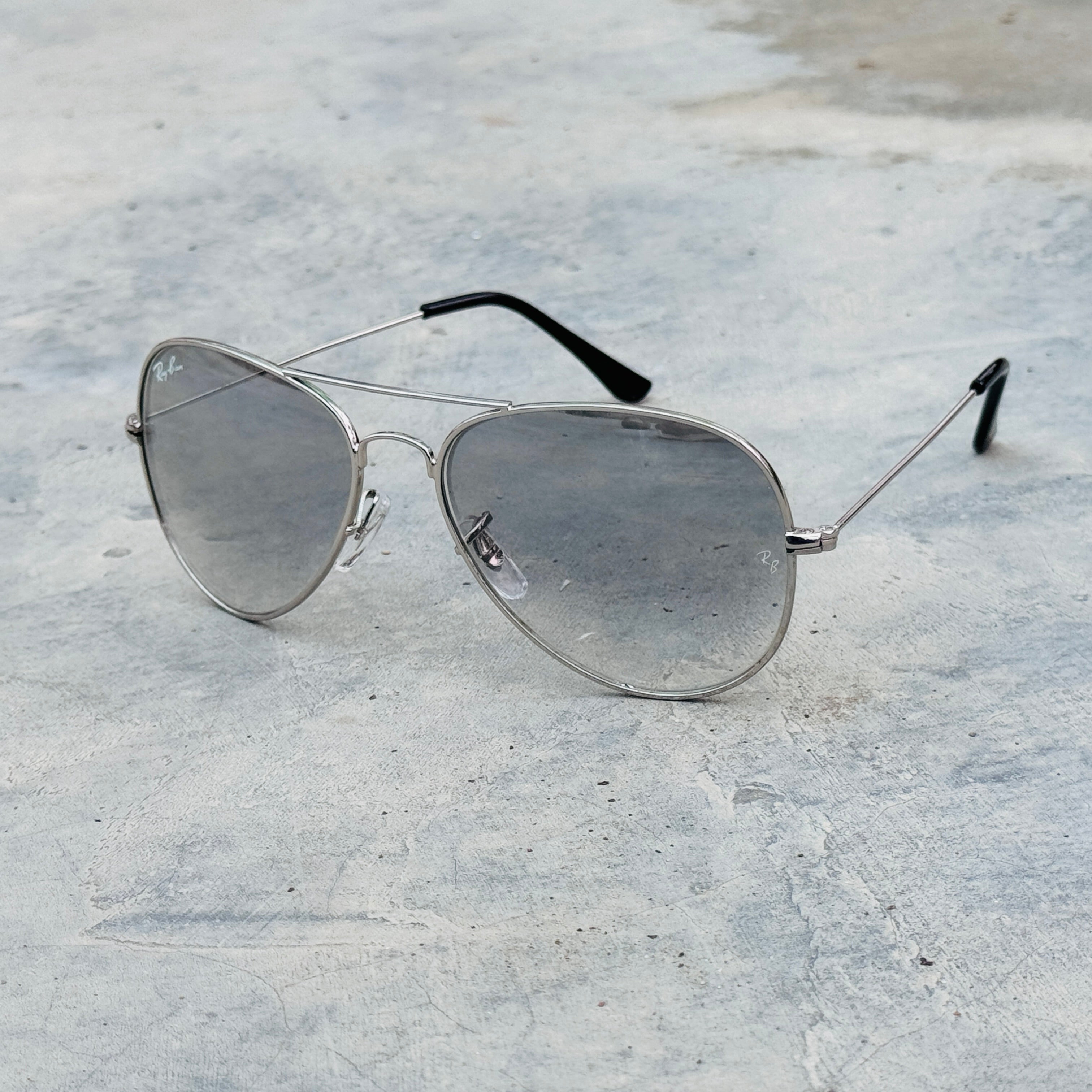 Rayban – 3026 – 62 – Silver – Metal – Sunglasses – Unisex