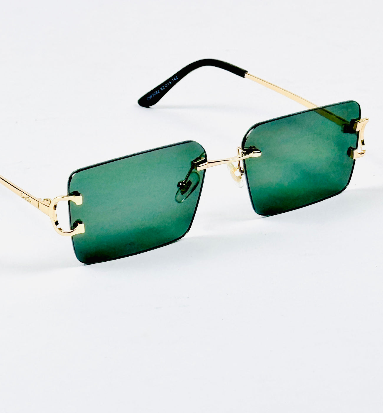 Cartier – 3082 – 62 – Golden Green – Metal - Sunglasses – Rimless - Unisex