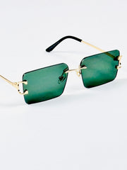Cartier – 3082 – 62 – Golden Green – Metal - Sunglasses – Rimless - Unisex