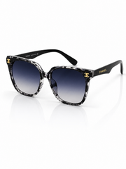 Chanel - 36236 – 58 – Black Textured – Acetate – Sunglasses – Ladies