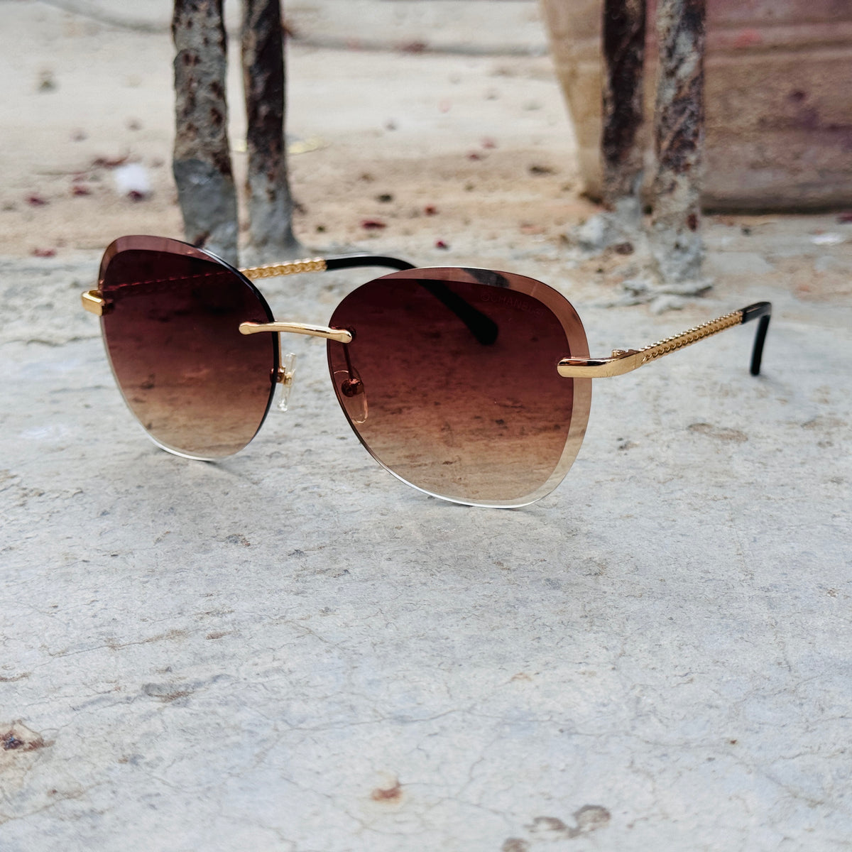 Chanel – 5423 - 60 – Brown - Metal - Sunglasses – Ladies - Premium