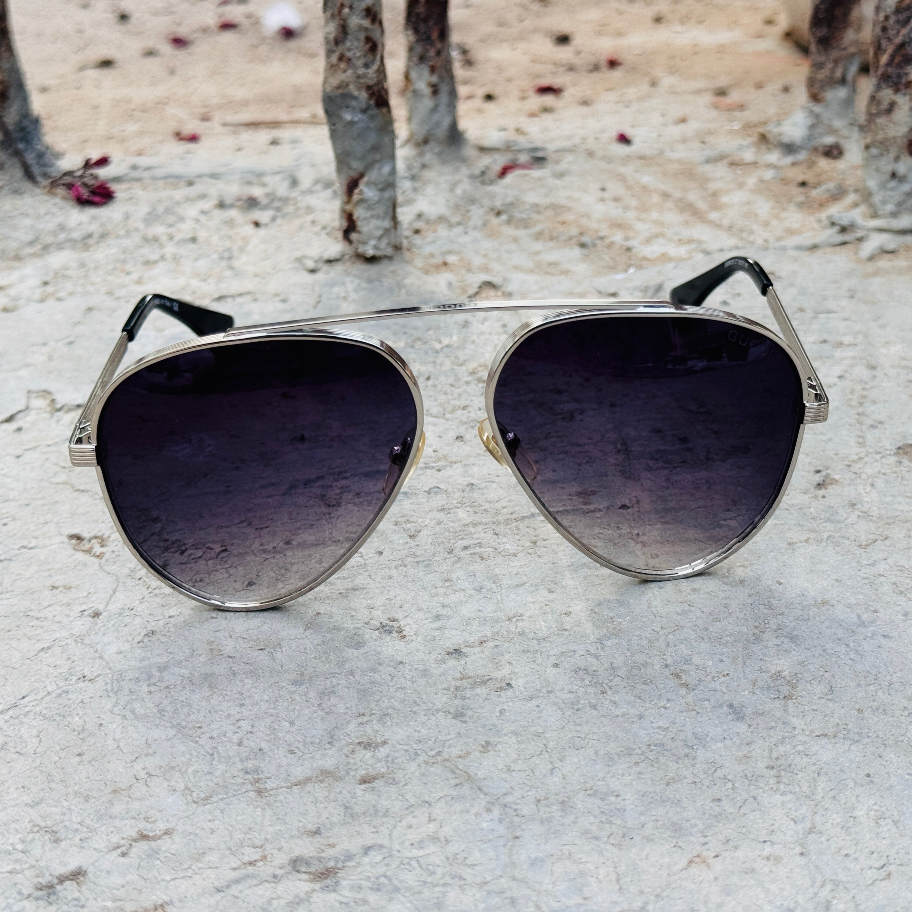 Gucci – 0421 - 59 – Silver Black Gradient - Metal - Sunglasses – Unisex - Premium