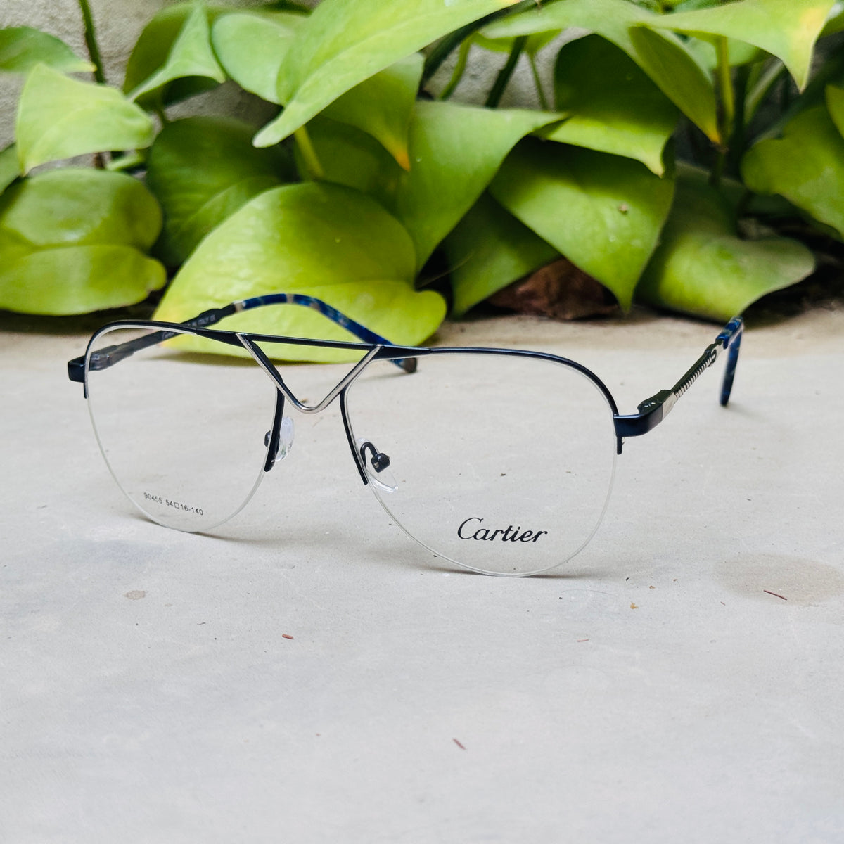 Cartier – 90455 – 54 – Silver Blue –  Metal - Optics – Unisex