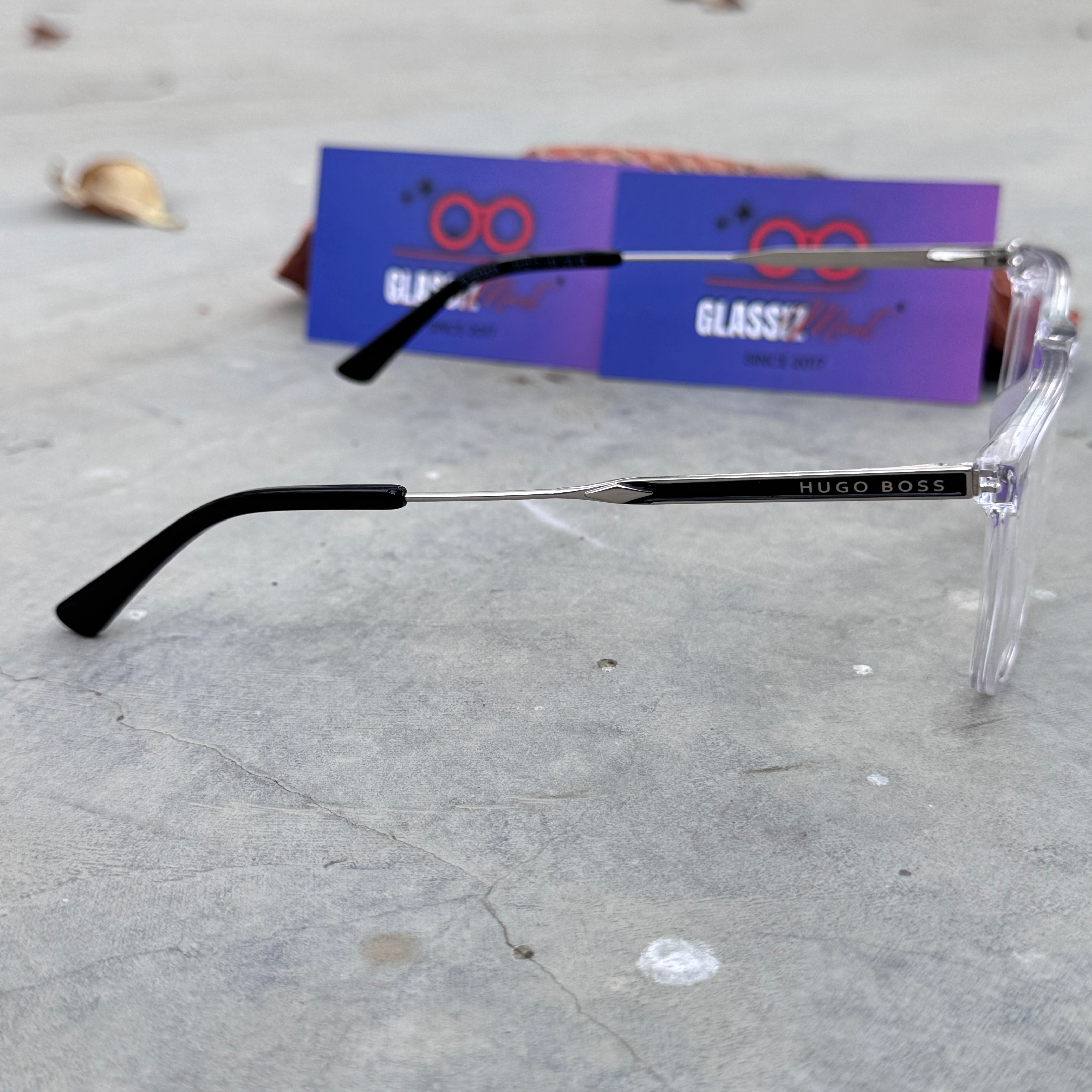 Boss – 2415 – 53 – Transparent - Acetate- Metal - Optics – Unisex - Premium