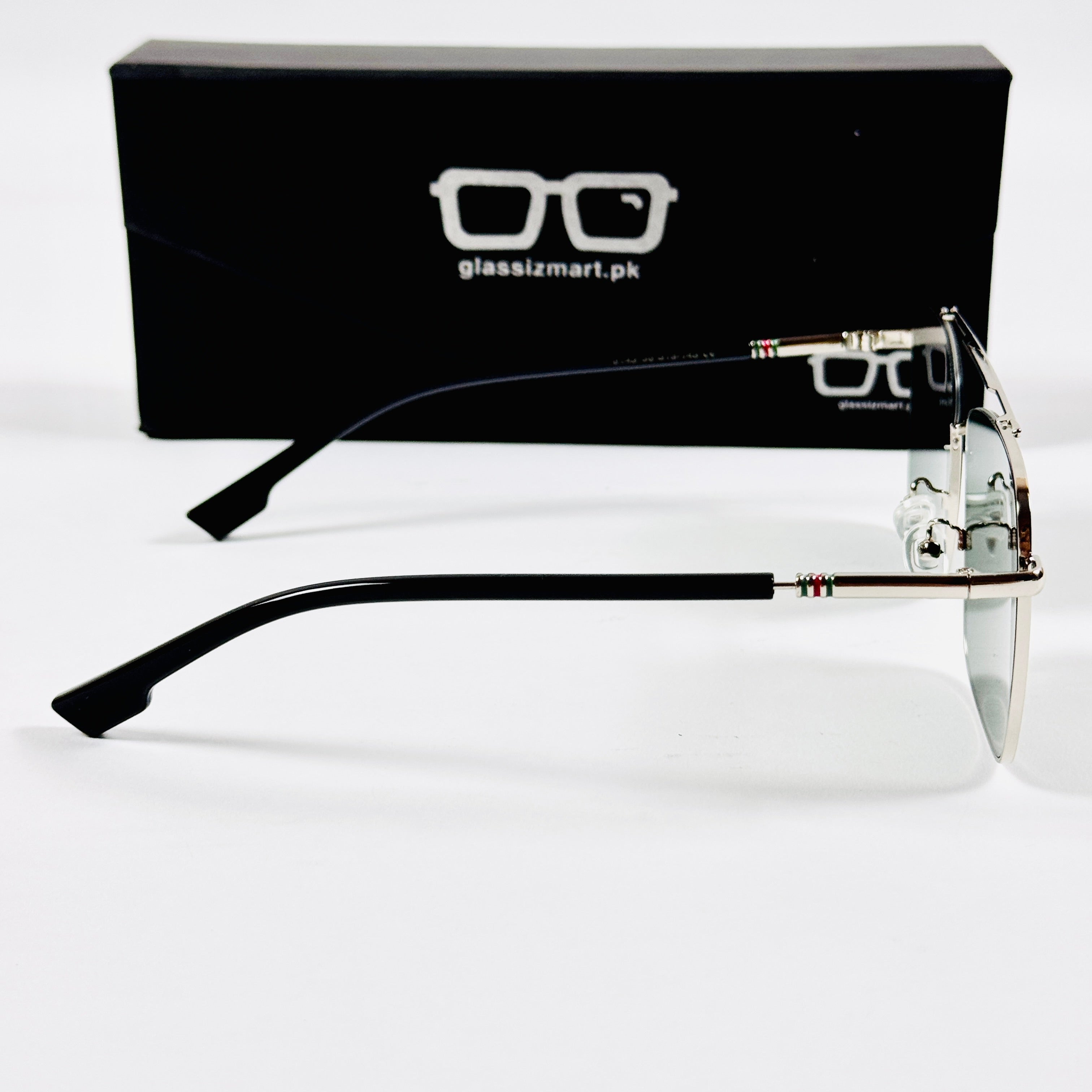 Gucci – 6143 – 56 – Silver Green – Metal – Sunglasses – Unisex