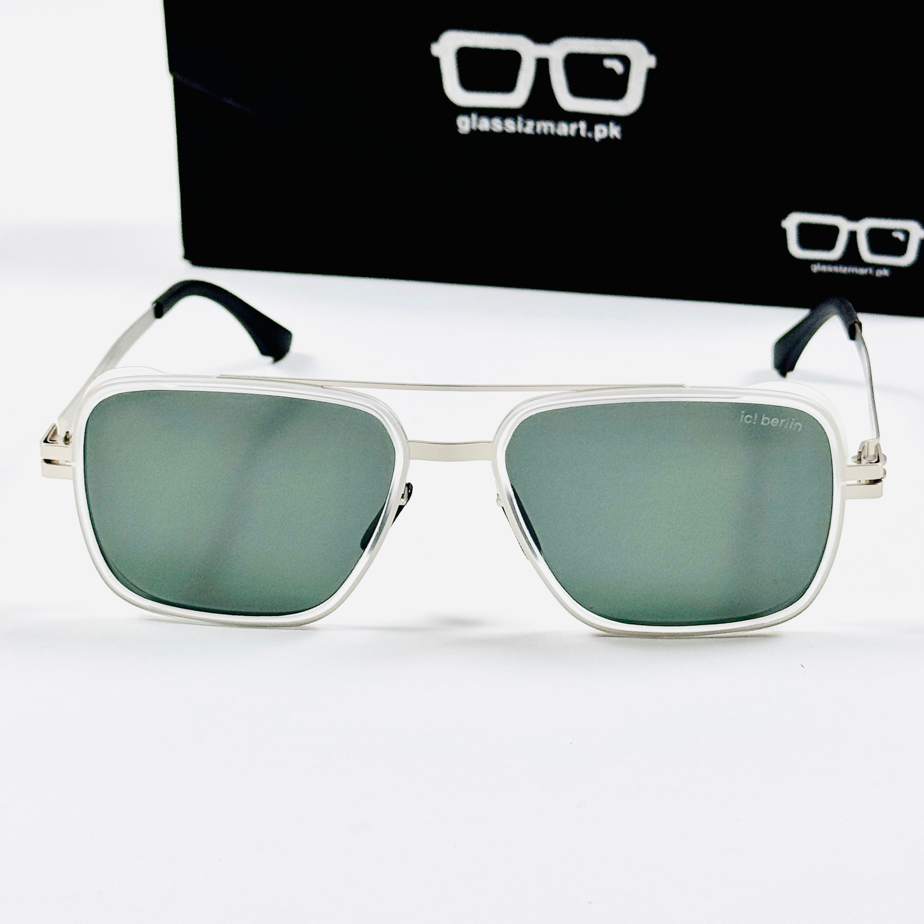 ICI BERLIN – Z8023 – 56 – Transparent Green –  Metal - Sunglasses – Unisex