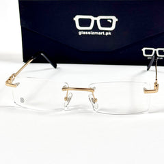 Cartier – 100686 – 55 – Golden – Metal - Optics – Rimless - Unisex - Premium