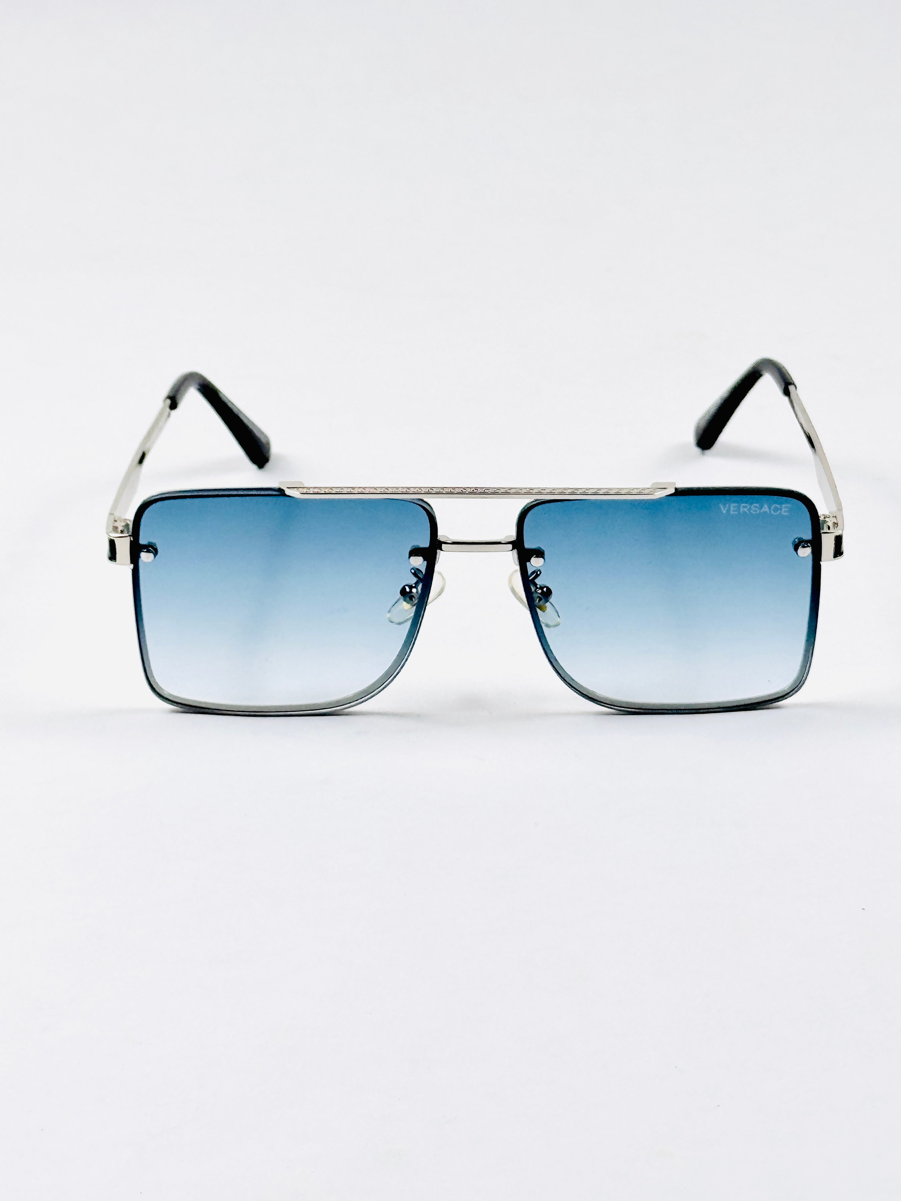 Versace – 22172 – 58 – Silver Blue – Metal – Sunglasses – Unisex