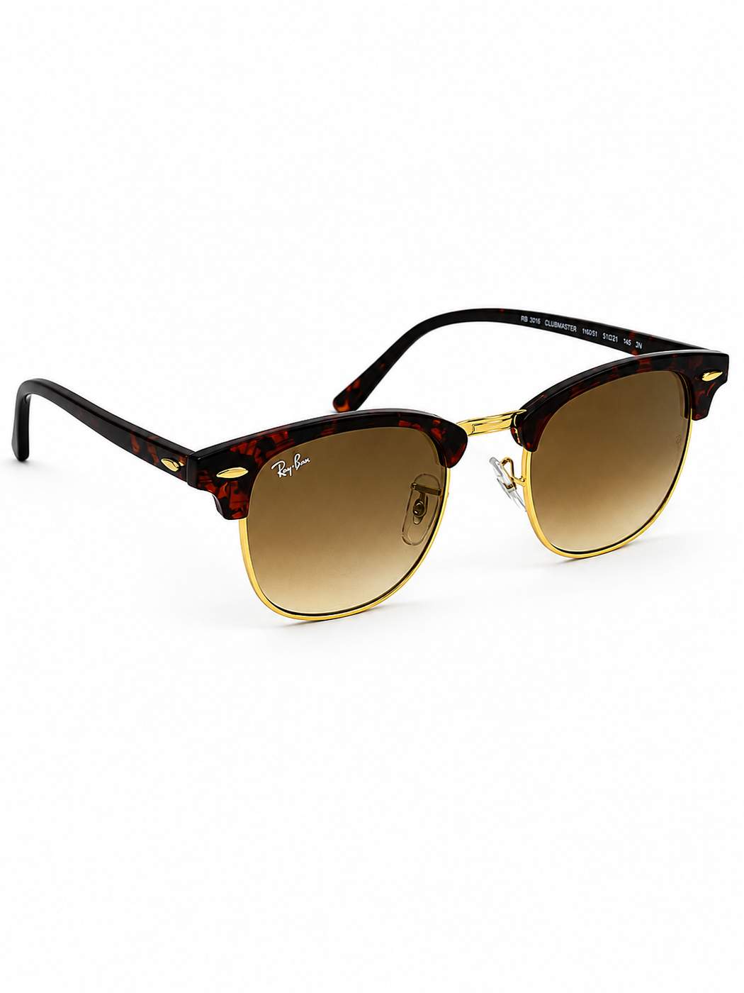 Ray Ban – 3016 – Clubmaster – Tortoise Golden Brown – Sunglasses - Premium