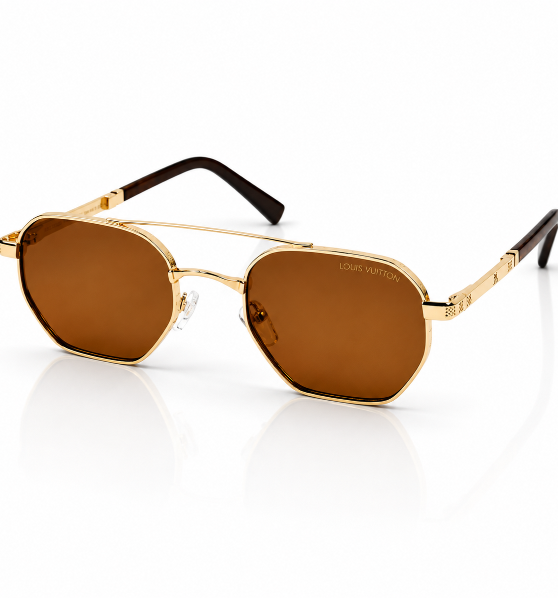 Louis Vuitton’s – 1417 – 50 – Golden Brown – Metal – Sunglasses – Unisex