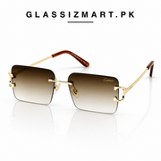 Cartier – 3082 – 62 – Golden Brown – Metal - Sunglasses – Rimless - Unisex