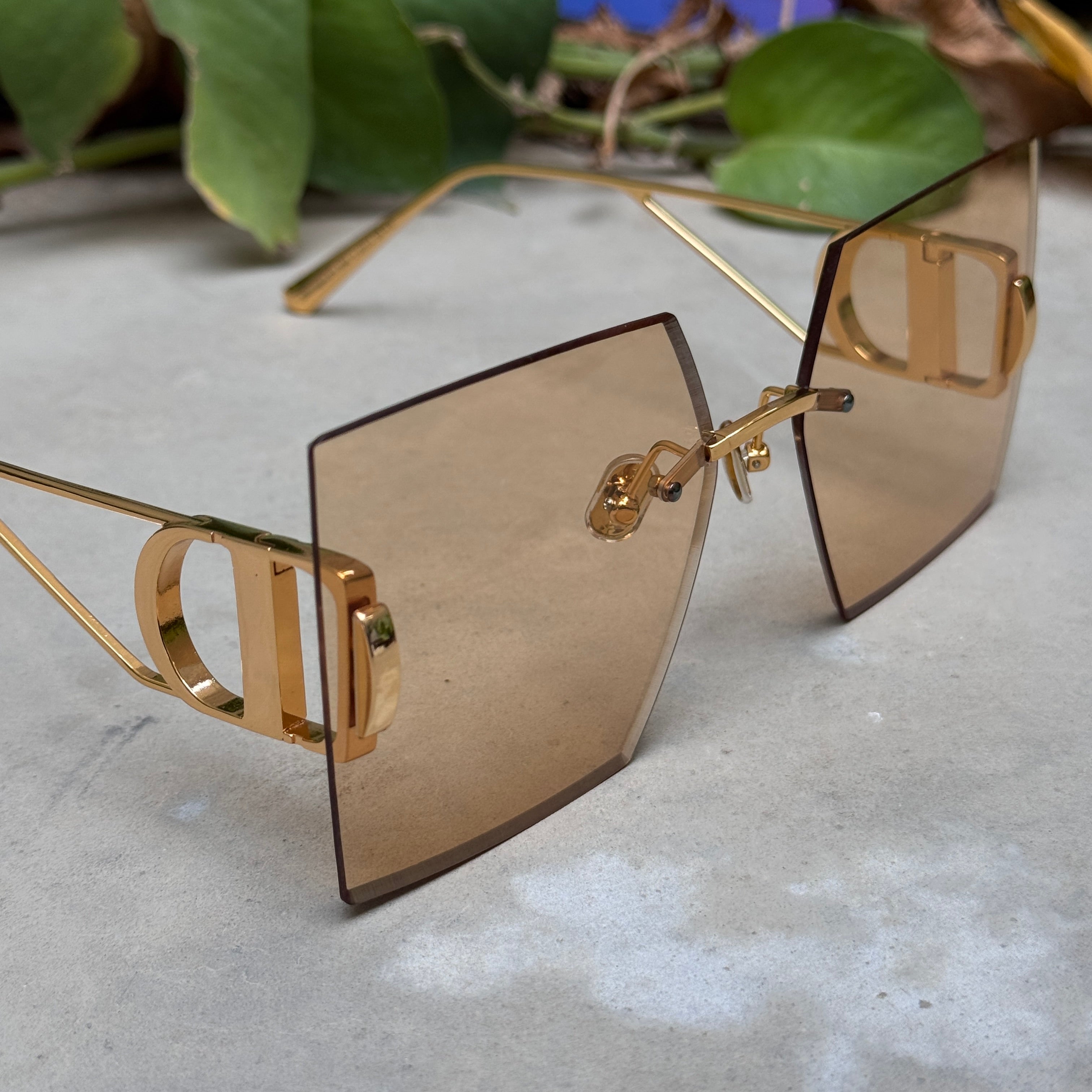Dior – Montaigne s7u - 64 – Yellow – Metal - Sunglasses – Ladies - Premium