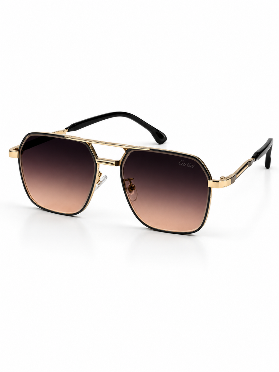 Cartier – 2627 – 44 – Golden Brown – Metal – Sunglasses – Unisex