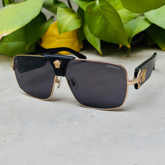 Versace – 2207 - 63 –  Golden Black - Metal - Sunglasses – Unisex - Premium