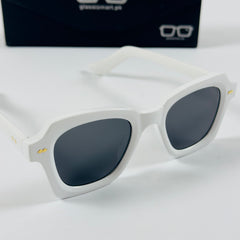 Moscot – 6504 – 47 - White Black – Acetate  – Sunglasses - Unisex