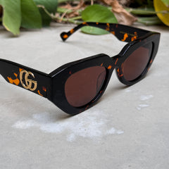 Gucci – 1421 - 51 – Tortoise – Acetate - Sunglasses – Ladies - Premium