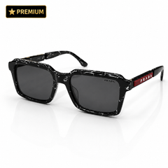 Prada – 140ws - 54 - Black Textured – Acetate - Sunglasses – Unisex - Premium