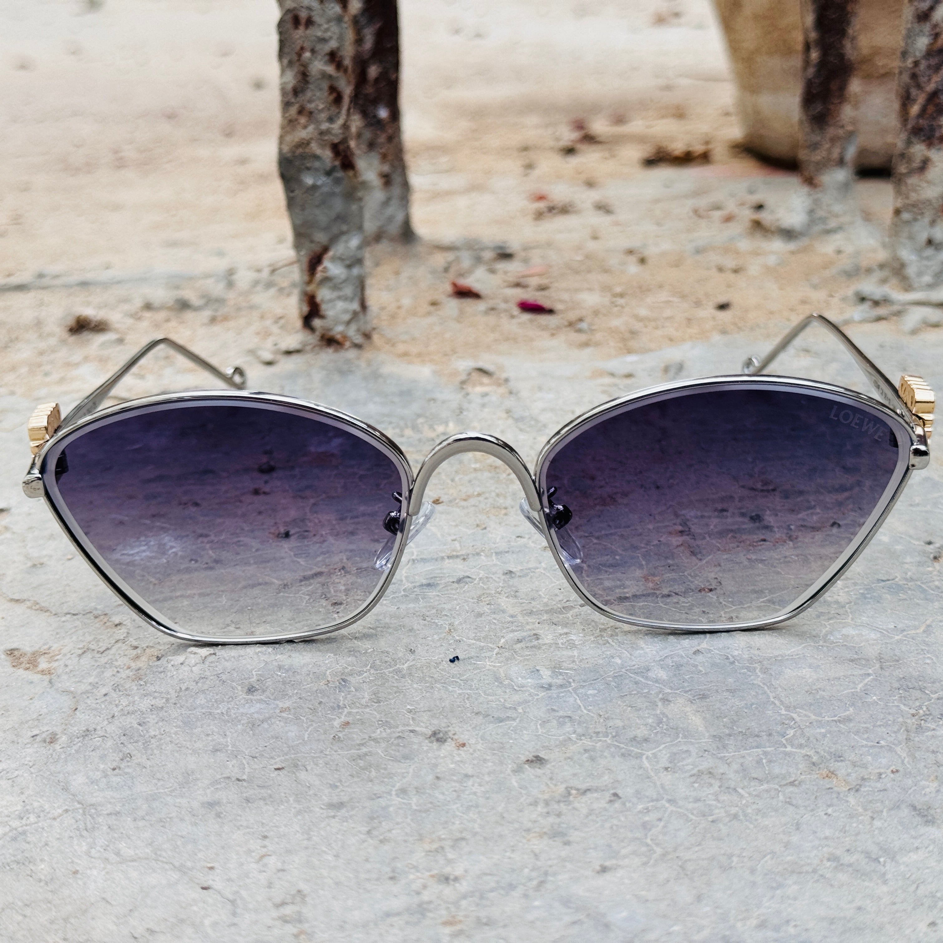 Loewe – 23248 – 58 – Silver Grey – Metal – Sunglasses – Ladies