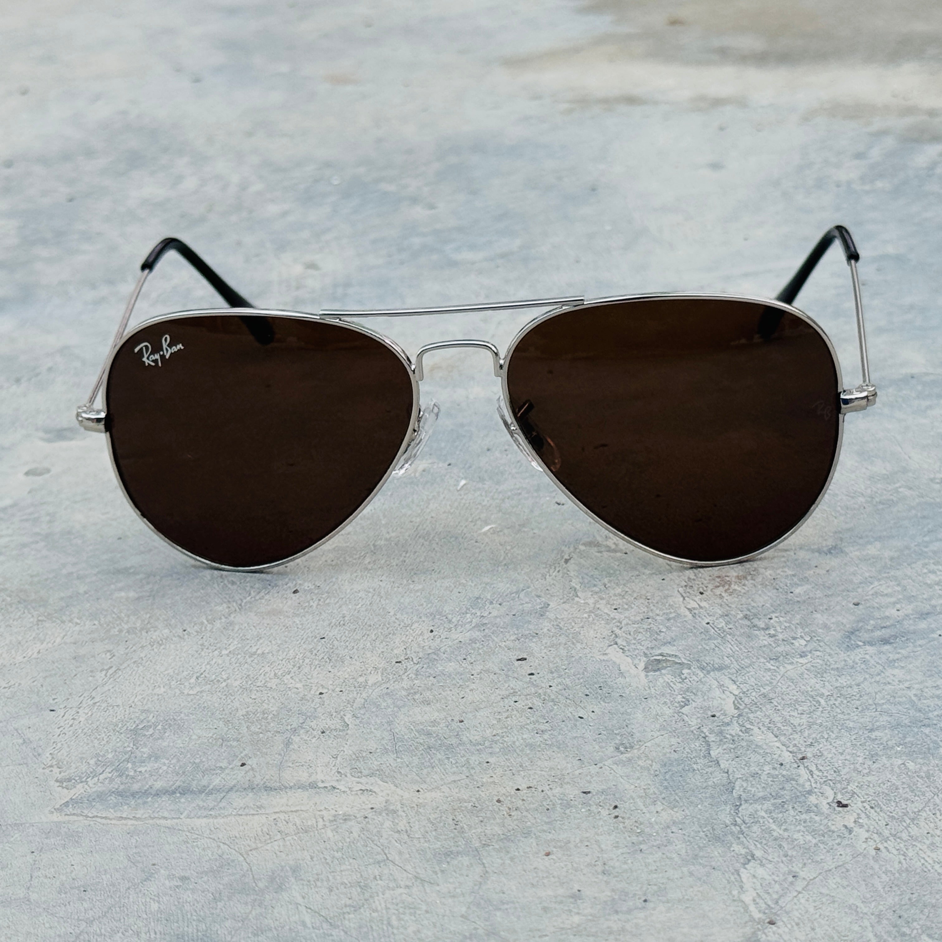 Rayban – 3026 – 62 – Silver Brown – Metal – Sunglasses – Unisex