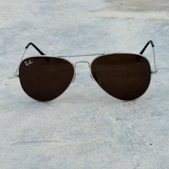 Rayban – 3026 – 62 – Silver Brown – Metal – Sunglasses – Unisex