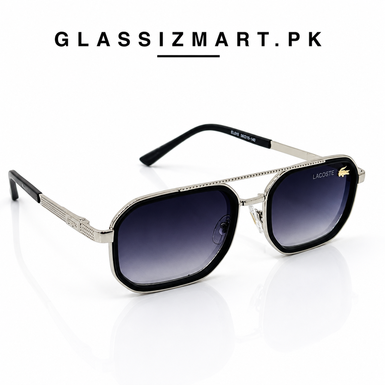 Lacoste – 9005 – 58 – Silver Black Gradient – Metal – Sunglasses – Unisex