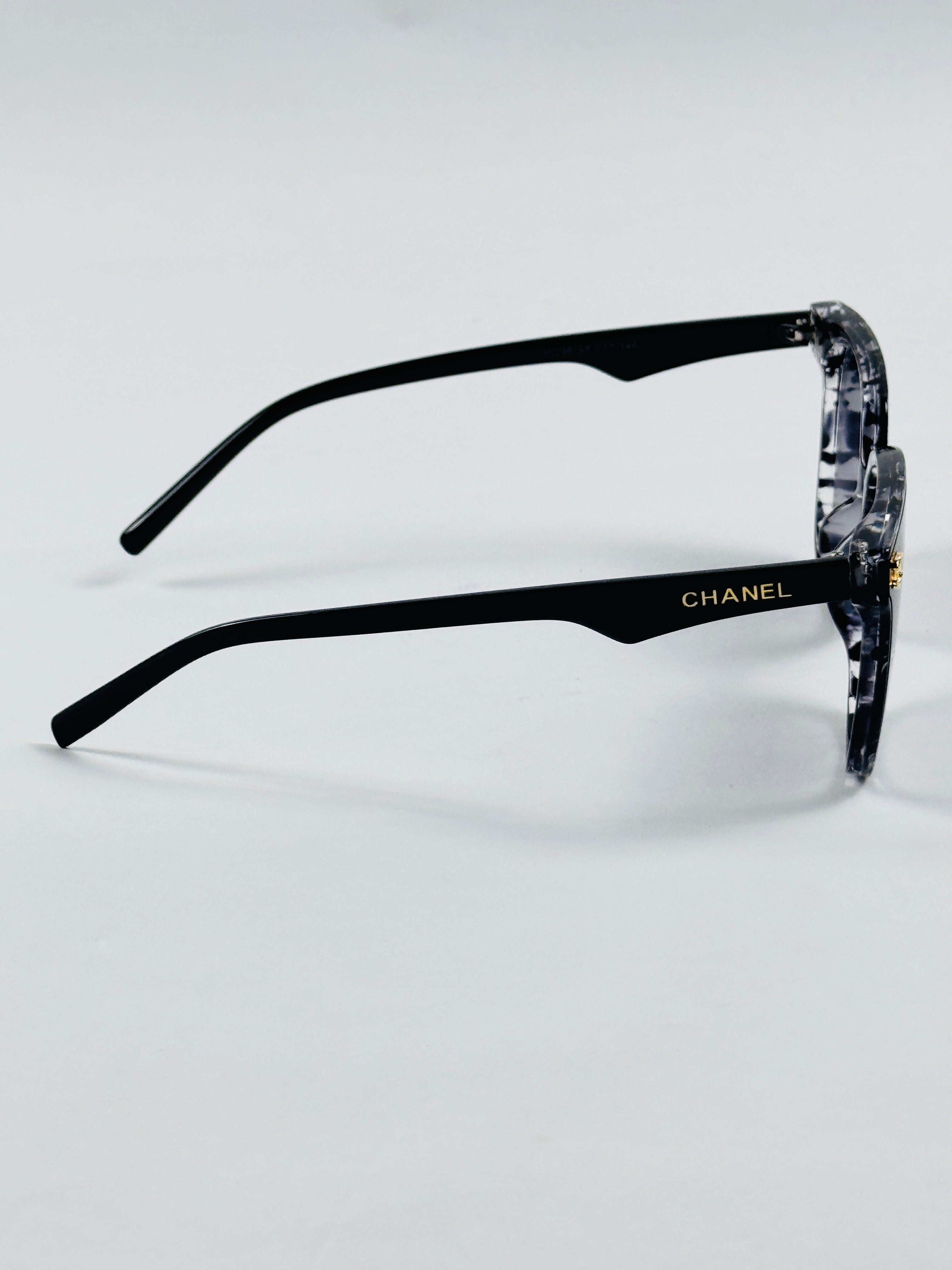 Chanel - 36236 – 58 – Black Textured – Acetate – Sunglasses – Ladies